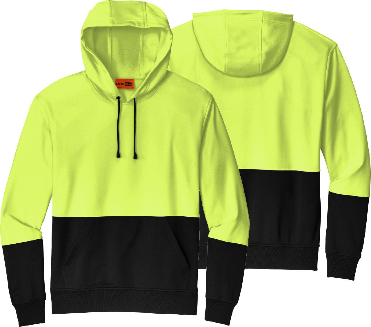 Safety Green High Visibility Hooded Sweatshirt | Yellow Pullover Hoodie | Bright Yellow Sweatshirt