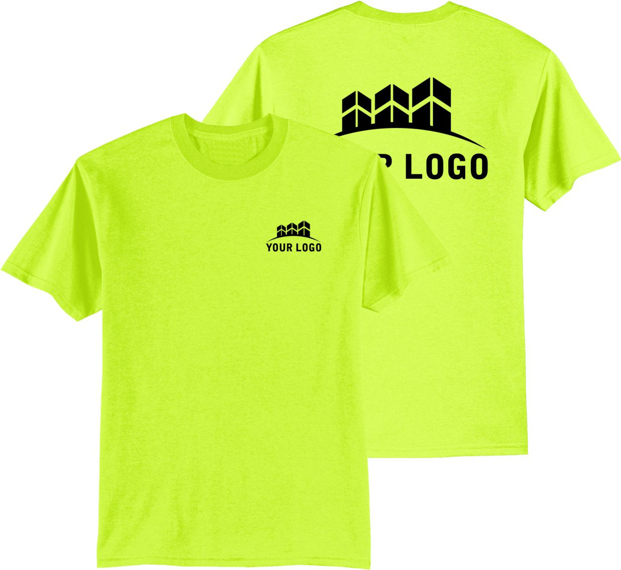Safety Green Shirt with Logo | Custom High Visibility T-Shirt | Custom Construction Safety Shirt