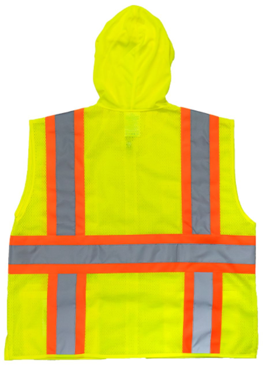 HM7048C-2 Lime Hooded Safety Vest Class 2