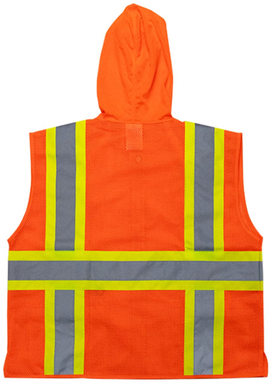 HM7048C-2 Orange Hooded Safety Vest Class 2