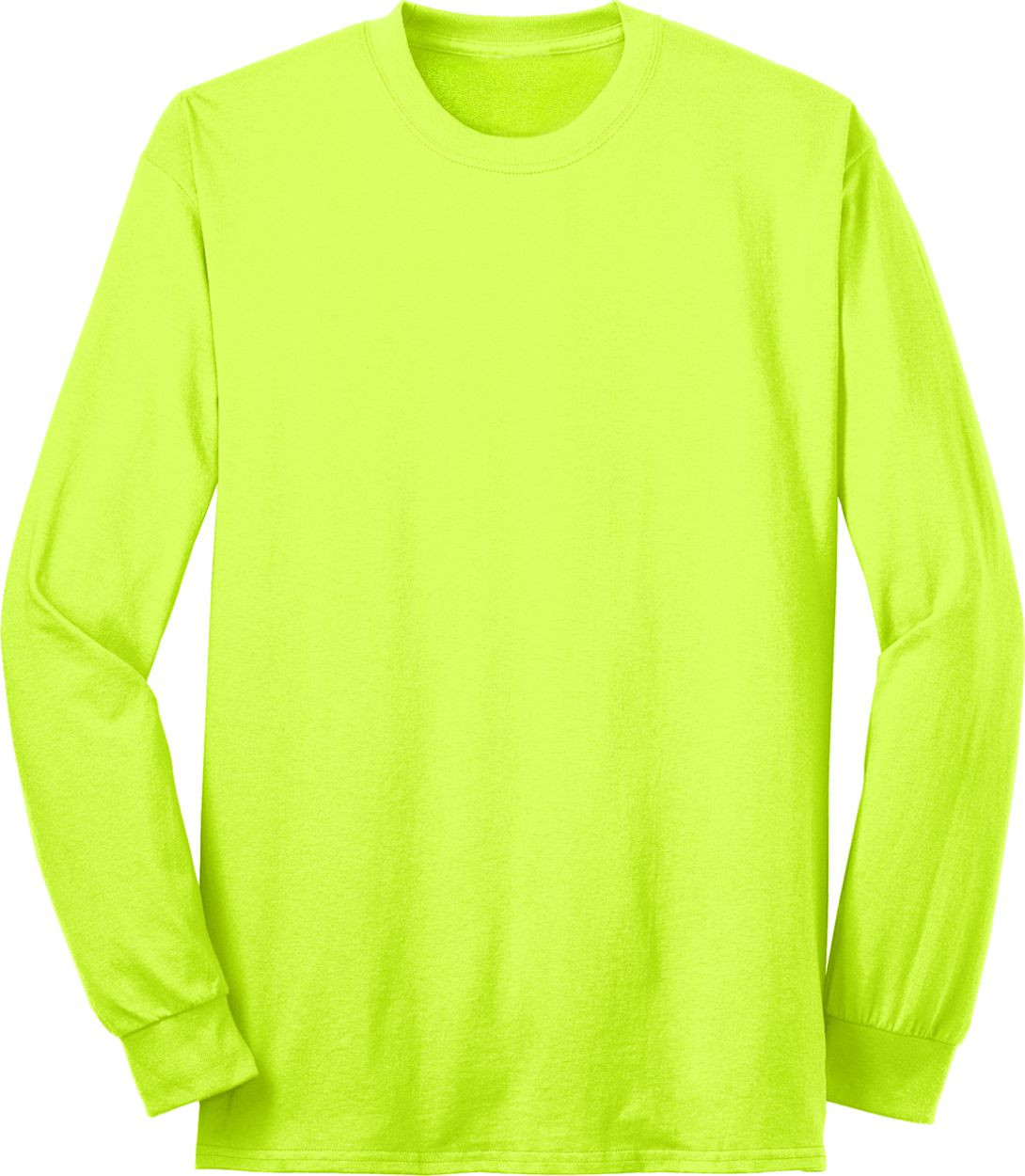 Safety Green Long Sleeve TShirt 50/50 Cotton/Poly (Preshrunk