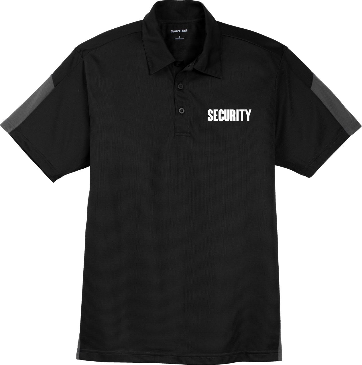 Security Black and Grey Short Sleeve Polo Shirt Safety Imprints