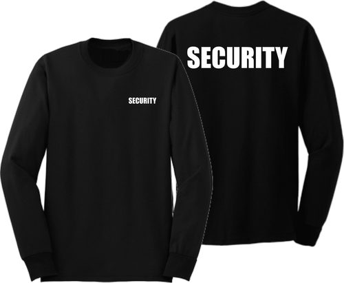 Black Long Sleeve Security T Shirt