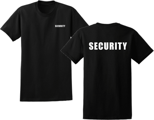 silber reflexion usw. Security T-Shirt Sicherheitsdienst Shirt Aufdruck weiß 