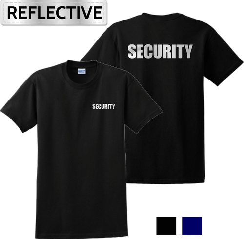 Black Reflective Security T Shirt Short Sleeve | Security Uniform Shirt