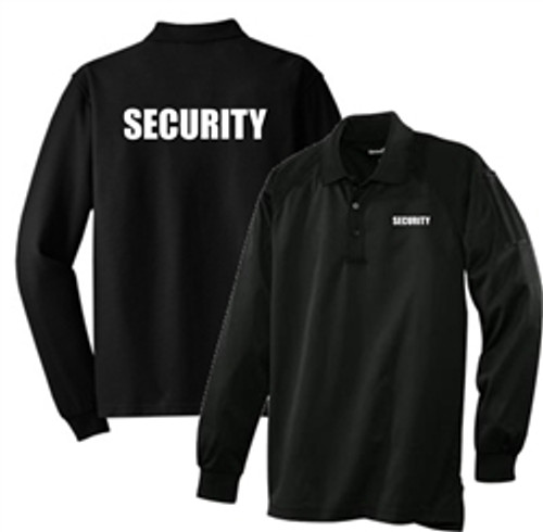 Security - Black Long Sleeve Tactical Polo