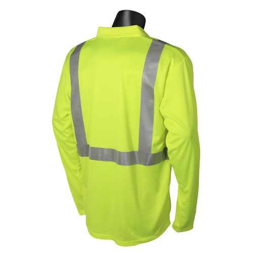 Safety Green Max Dri ANSI Class 2 Polo Shirt Long Sleeve