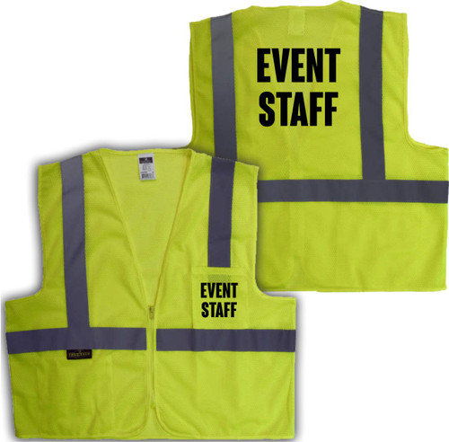 Printed EVENT STAFF Safety Vest Class 2 - Great Hi Vis Vest for Events | Reflective Safety Vest Event Staff