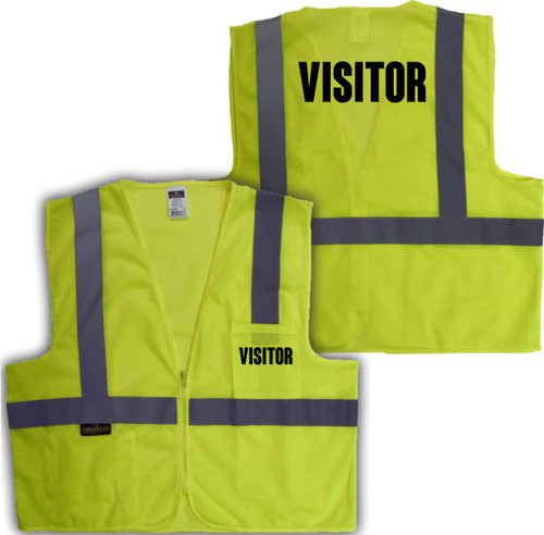 VISITOR Printed on A Class 2 Safety Vest