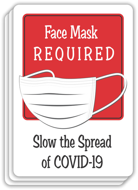 Face Mask Required Slow The Spread Sign Red | COVID-19 Face Mask Sign | Pandemic Signage