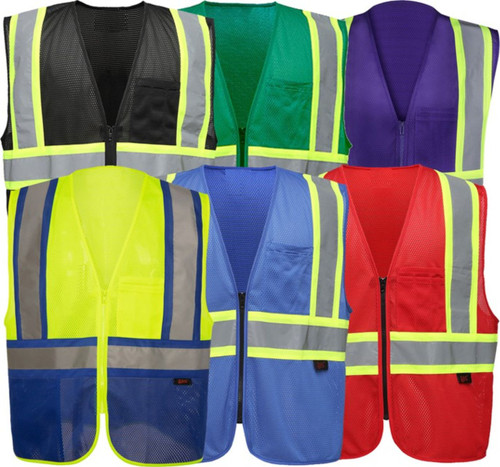 Enhanced Visibility Vest 2-Tone with Zipper - GSS - Safety Imprints