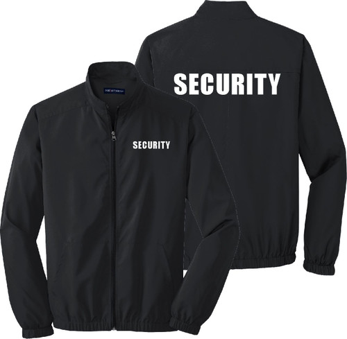 Black Security Jacket | Black Security Windbreaker Jacket | Black Security Coat | Security Black Coaches Jacket | Security Black Waterproof Jacket