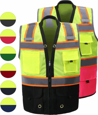 Majestic Class 2 Hi Vis Orange Two-Tone Surveyors Safety Vest 75-3236