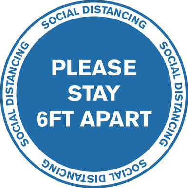 Beige Hot4TShirts Social Distancing Floor Decals /— 6 Feet Apart Removable Floor Sticker /— Non-Slip Textured Vinyl /— 14/” Round