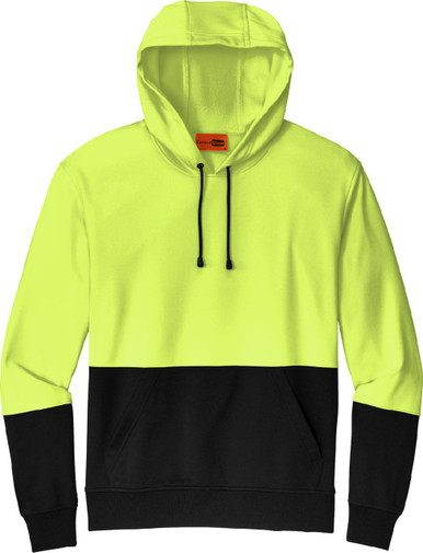 Safety Yellow / Black Fleece Hooded Sweatshirt - Safety Imprints