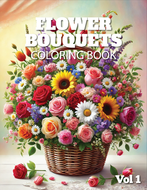 Kewl Koloring - Flower Baskets Coloring Pages Vol 1