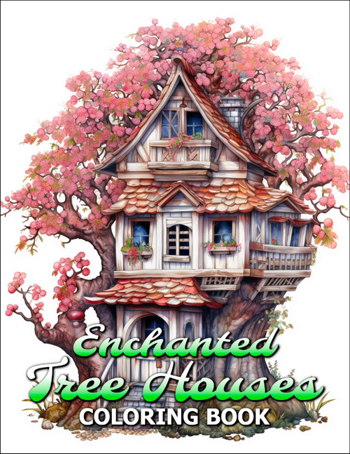 Kewl Koloring - Enchanted Tree Houses Coloring Pages