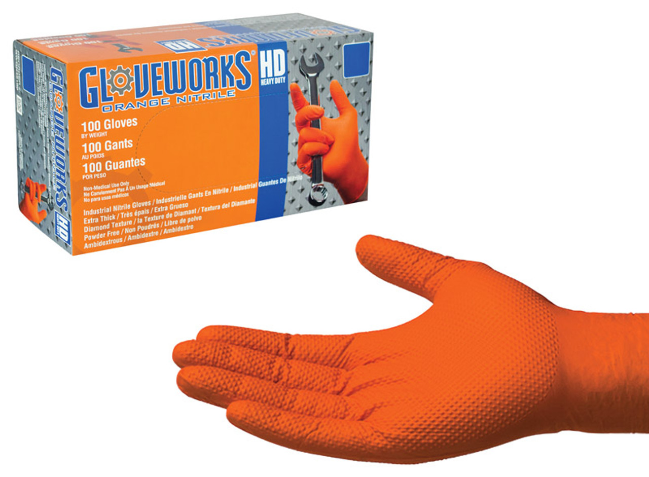 Gloveworks Nitrile Latex-Free Industrial Gloves, Large, Blue, 100