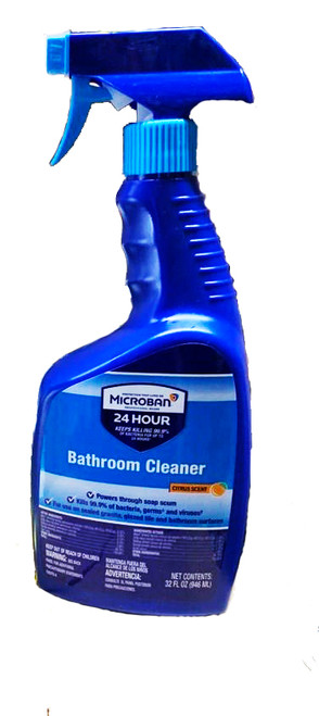 Microban Professional Bathroom Cleaners Kills 99.9% of bacteria for up to 24 hours.