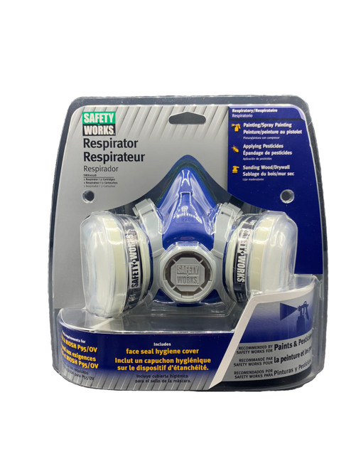 Safety Works SWX00318 Half Face Respirator for Paint & Pesticide. Rated R95 and uses activated carbon.
