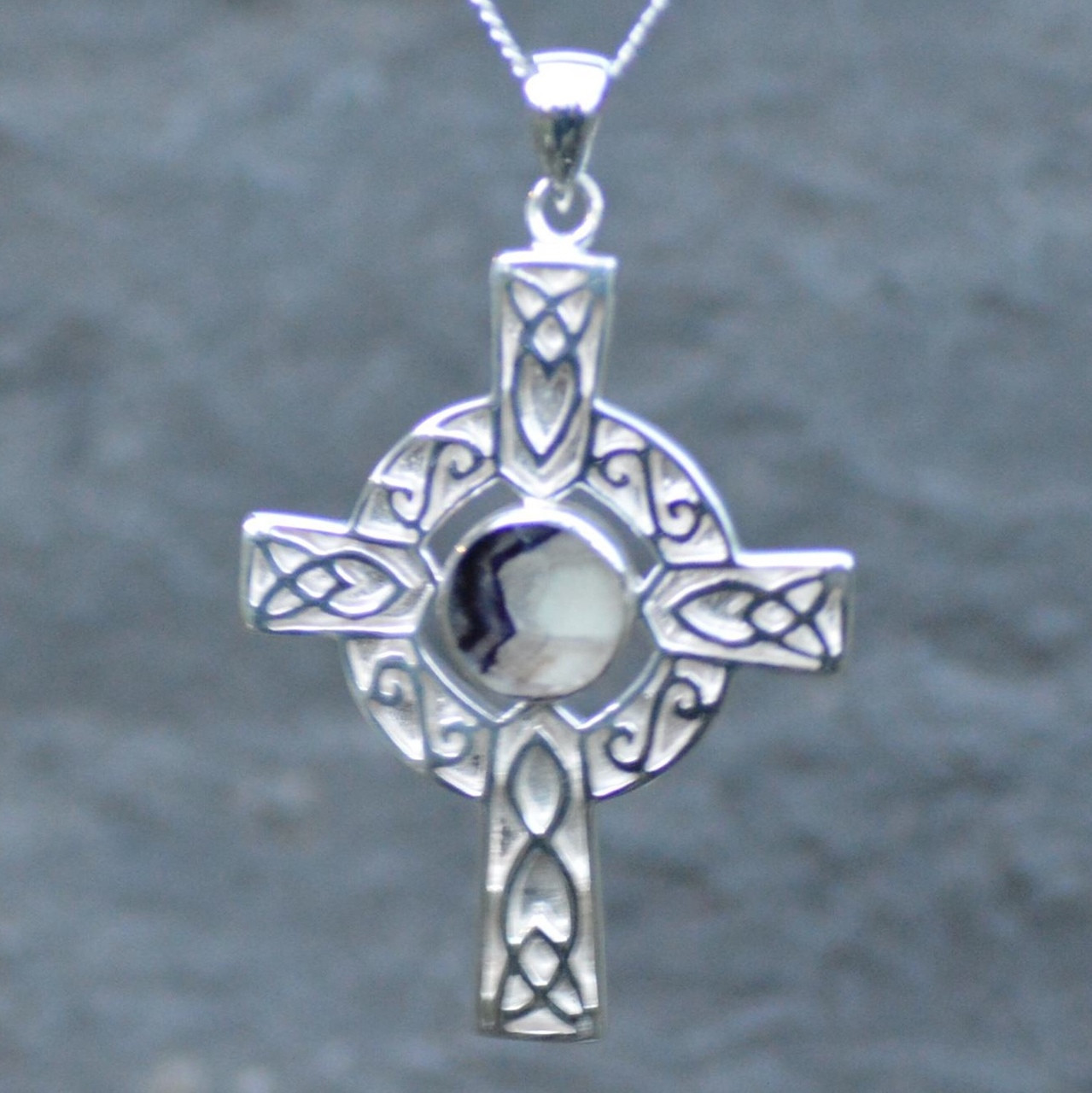 Large Sterling Silver Celtic Cross Of Muirdeach Pendant