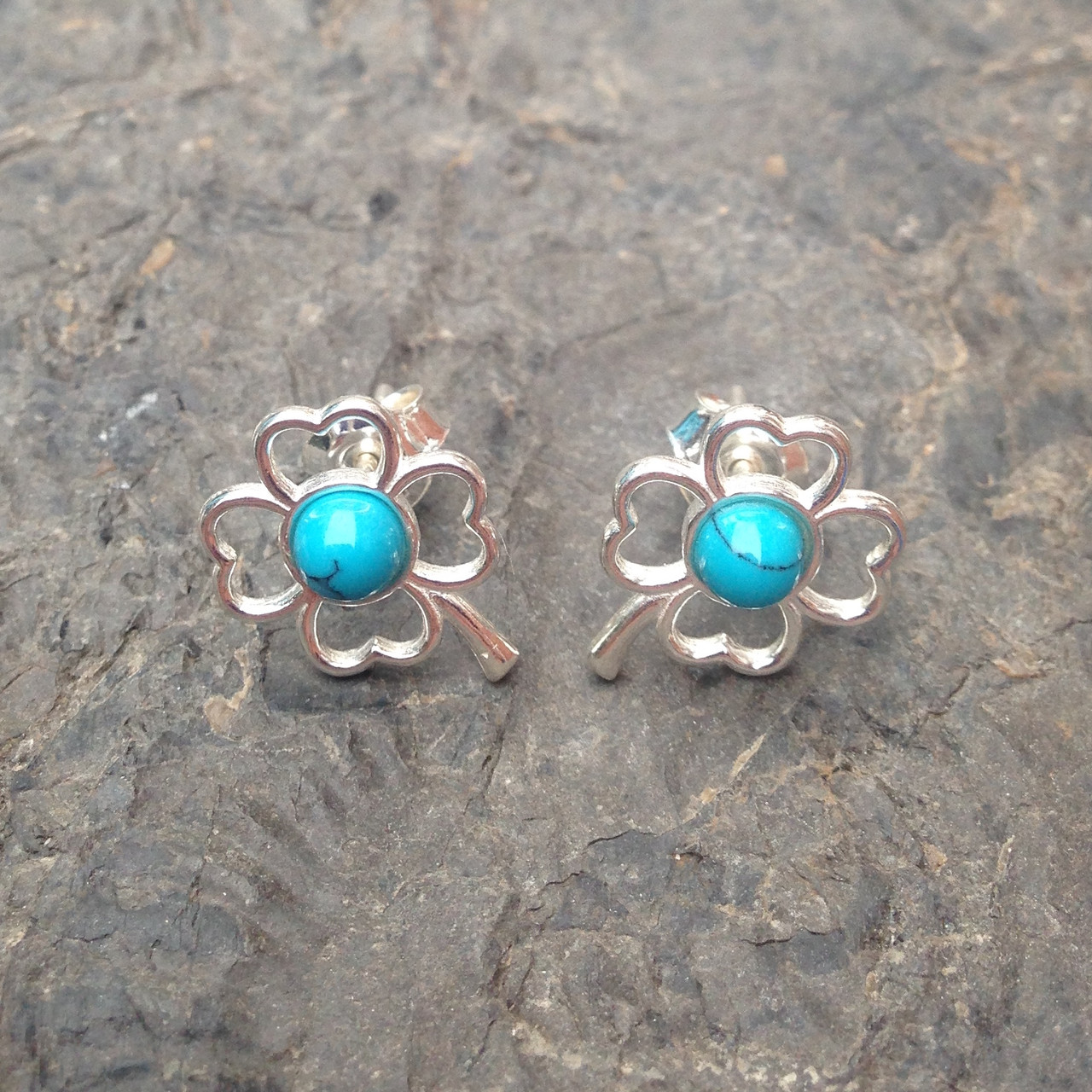 Organic Turquoise Stud Earrings – Meghan Bo Designs