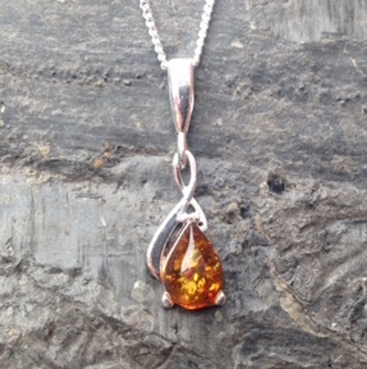 Dainty Baltic Amber Necklace for Women | Delicate Amber Jewelry for Women |  925 Silver Baltic Amber Necklace - Element of Zen