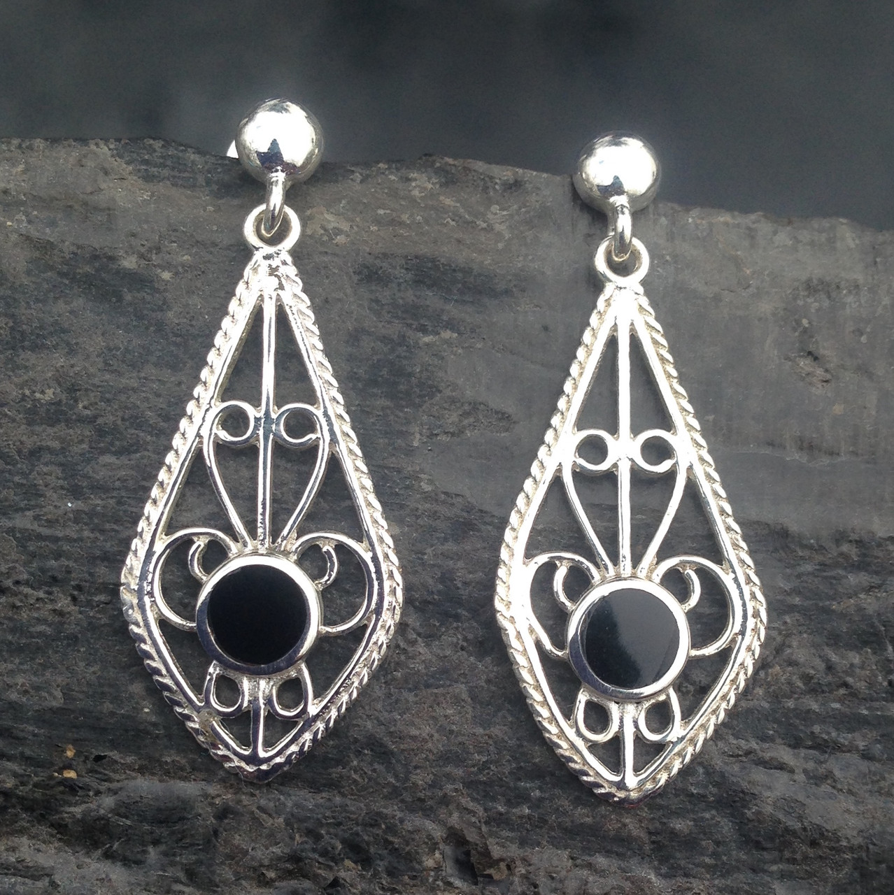 FLYOW Filigree Dangle Drop Earrings Sterling Silver India | Ubuy