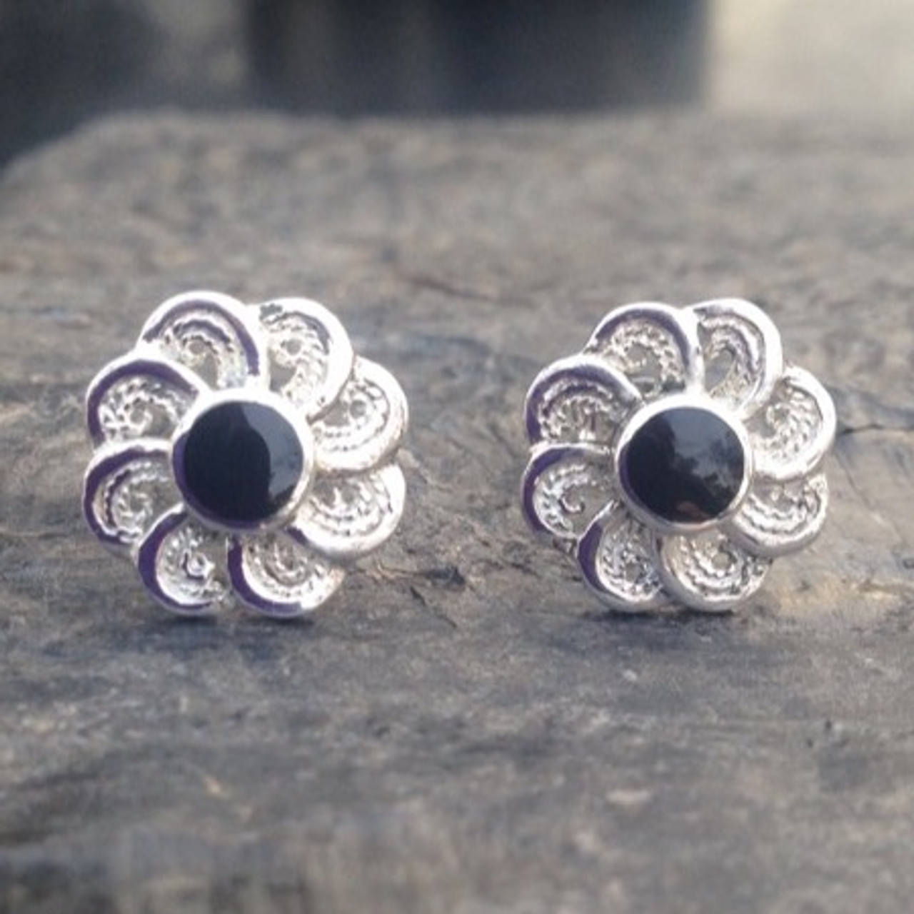 Sterling silver sales filigree earrings