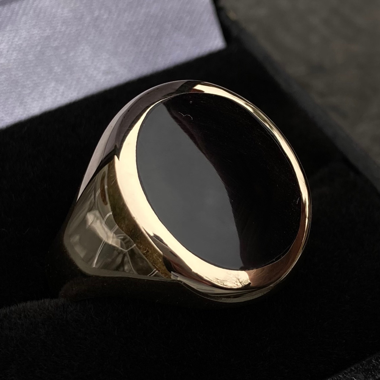 Mens 9ct sales signet rings