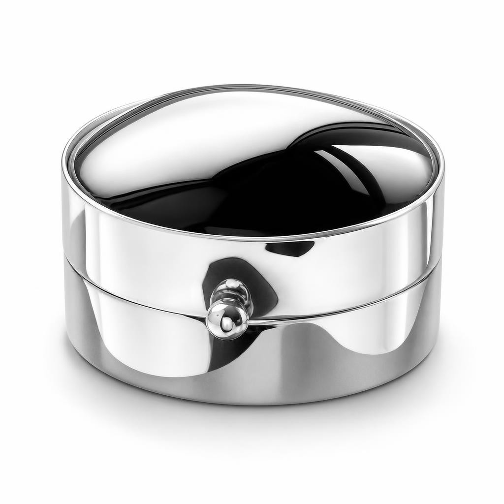 Sterling Silver Pill Box シルバーピルケース Whitby Jet Sterling Silver Oval Pill Box 003PB - Aurora Jet