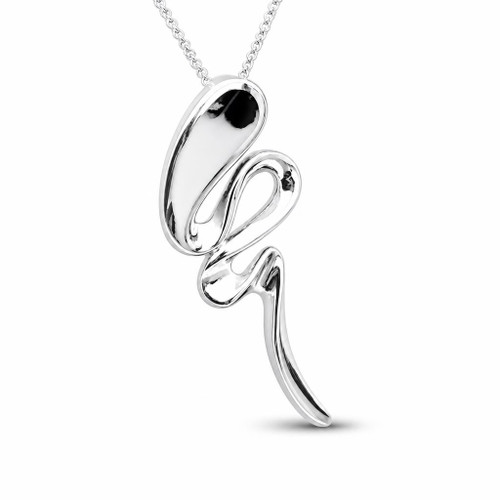 Hand crafted contemporary Derbyshire blue john sterling silver pendant necklace