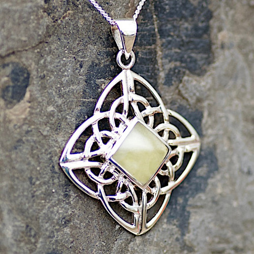 Hand crafted butterscotch Baltic amber and 925 silver Celtic necklace