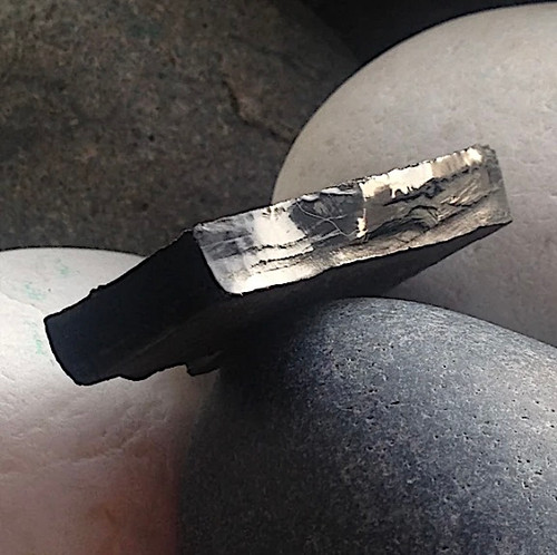 Large flat partially polished Whitby Jet specimen