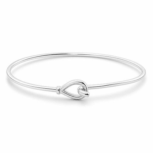 Sterling silver hook and loop charm bangle bracelet 