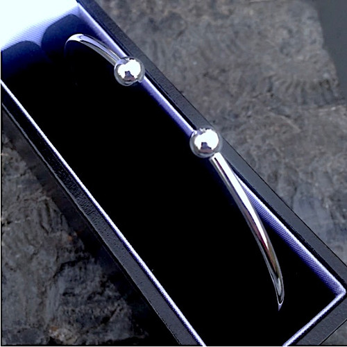 925 silver open charm bangle