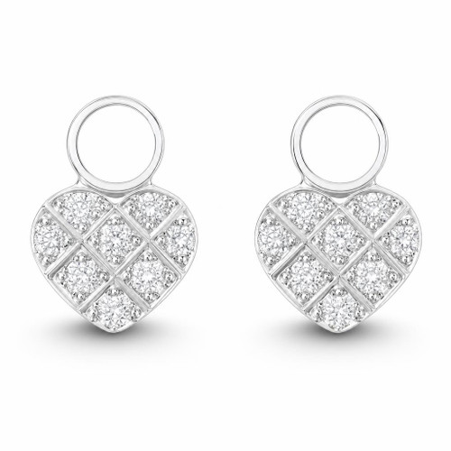 Sterling Silver Whitby Jet Sparkling Heart Stud Earrings 581E