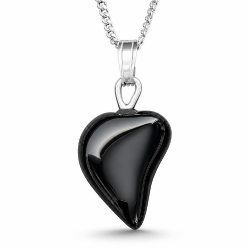 Gothic Whitby Jet fang necklace with sterling silver