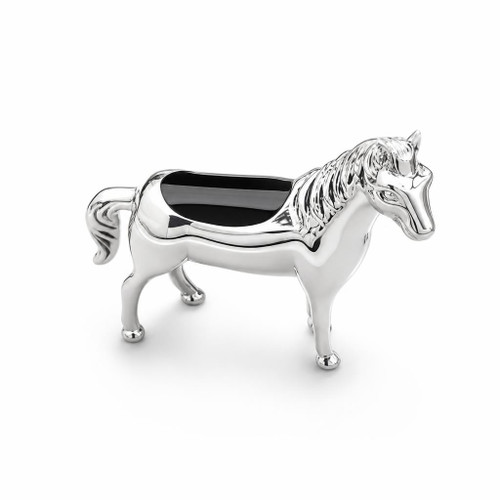 Collectible Whitby Jet and solid 925 sterling silver Horse Ornament