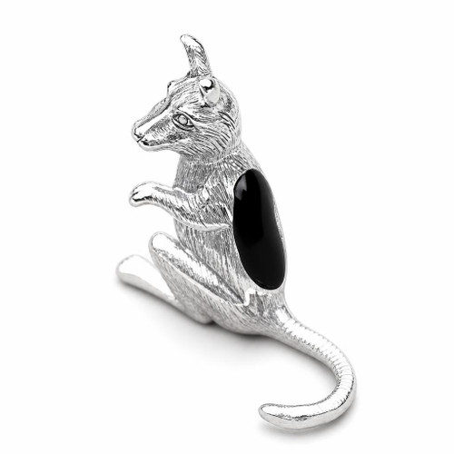 Hand crafted Whitby Jet and 925 Silver Ornamental Kangaroo figurine