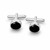 Hand crafted sterling silver T-bar cufflinks with oval Whitby Jet