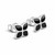 Hand crafted Whitby Jet and sterling silver four leaf clover multi stone stud earrings