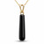 Handmade Whitby Jet cylindrical drop pendant with 9ct gold chain