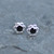 Round frill and bead Whitby Jet stud earrings