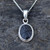 Small traditional oval rope edge Whitby Jet and sterling silver pendant
