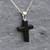 Handmade Whitby Jet and 9ct gold cross necklace