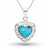 Hand carved Kingman blue turquoise and sterling silver heart pendant necklace