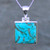 Handmade 925 silver and Arizona turquoise square necklace