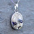 Handmade reversible Whitby Jet and Derbyshire Blue John oval pendant necklace