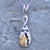 Hand crafted sterling silver Celtic pendant necklace with oval Derbyshire Blue John stone